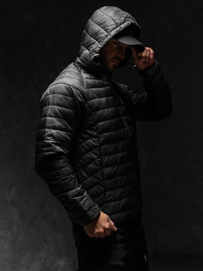 Мъжко демисезонно ватирано яке в черен цвят Bolf 58M13021A1