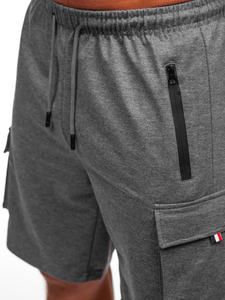 Мъжки къси анцузи в графит, бойни панталони Bolf 8K1501
