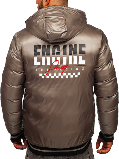 Черно-жълто двустранно мъжко капитонирано яке Bolf 7417