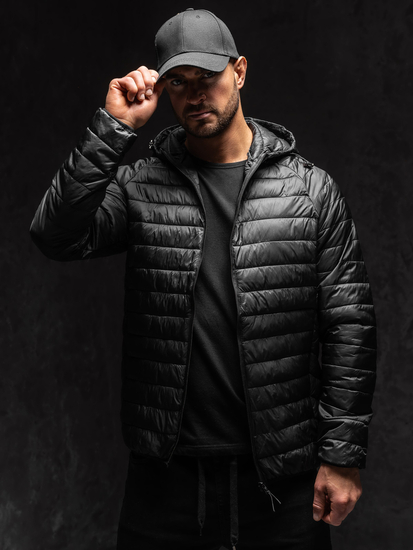 Мъжко демисезонно ватирано яке в черен цвят Bolf 58M13021A1