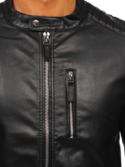 Черно мъжко кожено яке Bolf 11Z8057