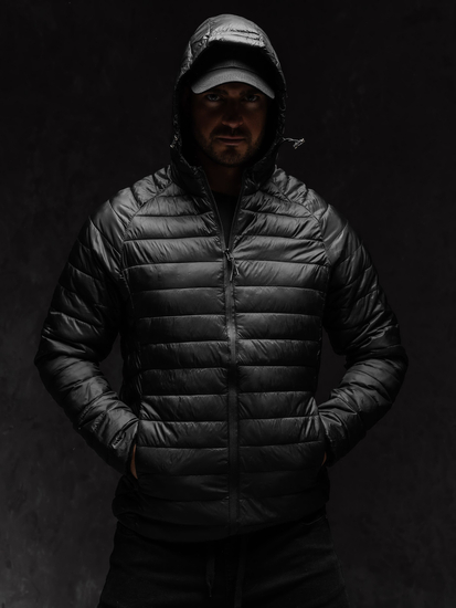 Мъжко демисезонно ватирано яке в черен цвят Bolf 58M13021A1