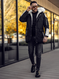 Черна мъжка парка Bolf JP5832A