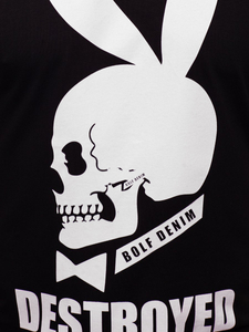 Черна мъжка тениска с принт Bolf 192368